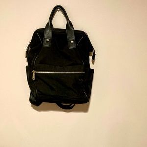 Black Colab backpack with leather trim